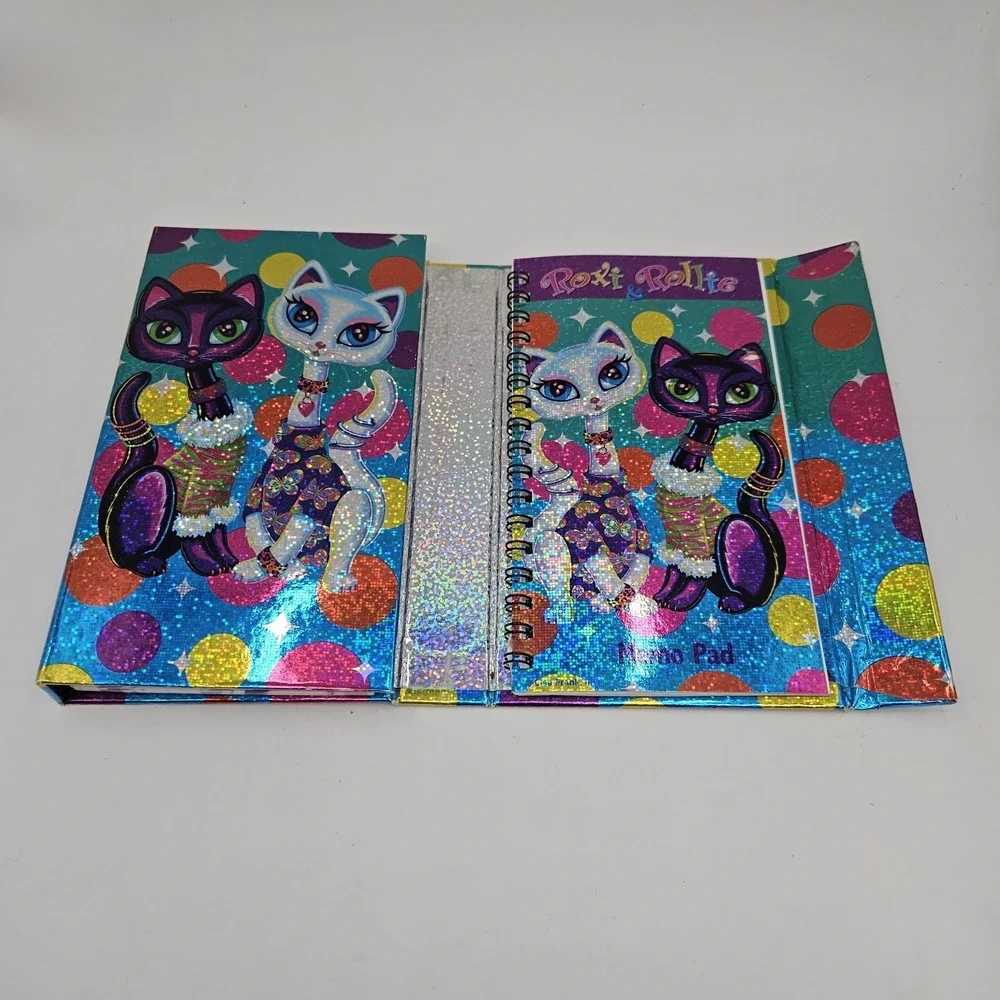 VTG Lisa Frank Roxy And Rollie Trifold Flip Out Planner 4 X 6 Holo Incomplete